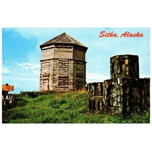Sitka Alaska once the capital of Alaska Russian settlement Postcard Vintage